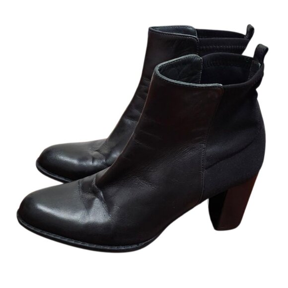 Stuart Weitzman Harper 80 Black Leather Booties Size 7.5 M - Picture 6 of 14